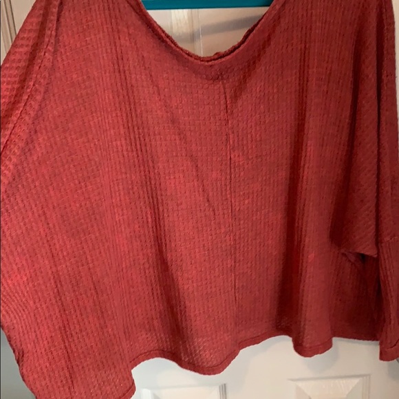 Distressed Waffle Knit Off the Shoulder Top - Picture 4 of 8
